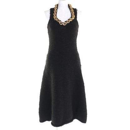 Bottega Veneta 20AW 642901 Gold Chain Sleeveless Knit Dress Dark