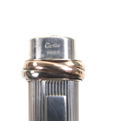 Cartier Vintage Trinity Ag925 Striped Cap Ballpoint Pen Silver With Case Made