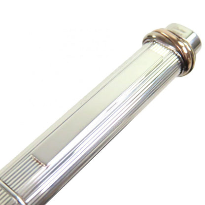 Cartier Vintage Trinity Ag925 Striped Cap Ballpoint Pen Silver With Case Made