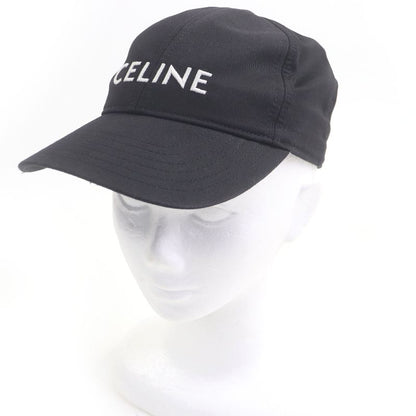 Celine 2aus9242n Logo Embroidery Baseball Cap Black M Hat Made In France