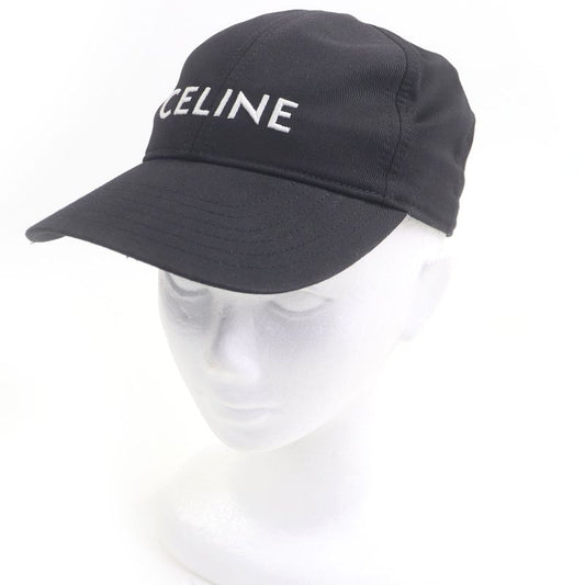 Celine 2aus9242n Logo Embroidery Baseball Cap Black M Hat Made In France
