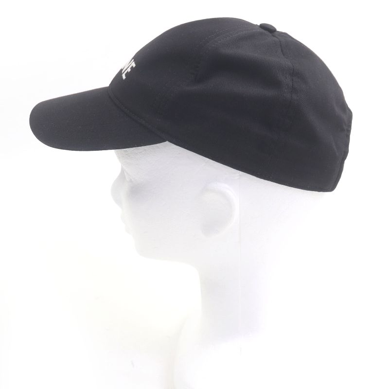 Celine 2aus9242n Logo Embroidery Baseball Cap Black M Hat Made In France