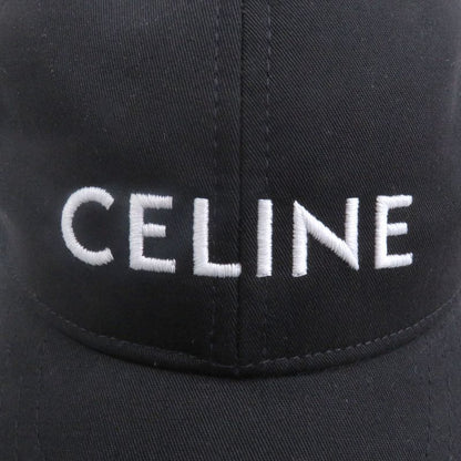 Celine 2aus9242n Logo Embroidery Baseball Cap Black M Hat Made In France