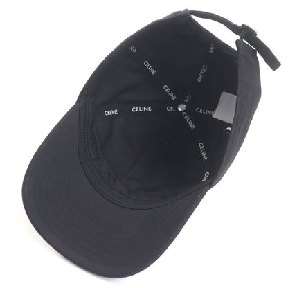 Celine 2aus9242n Logo Embroidery Baseball Cap Black M Hat Made In France