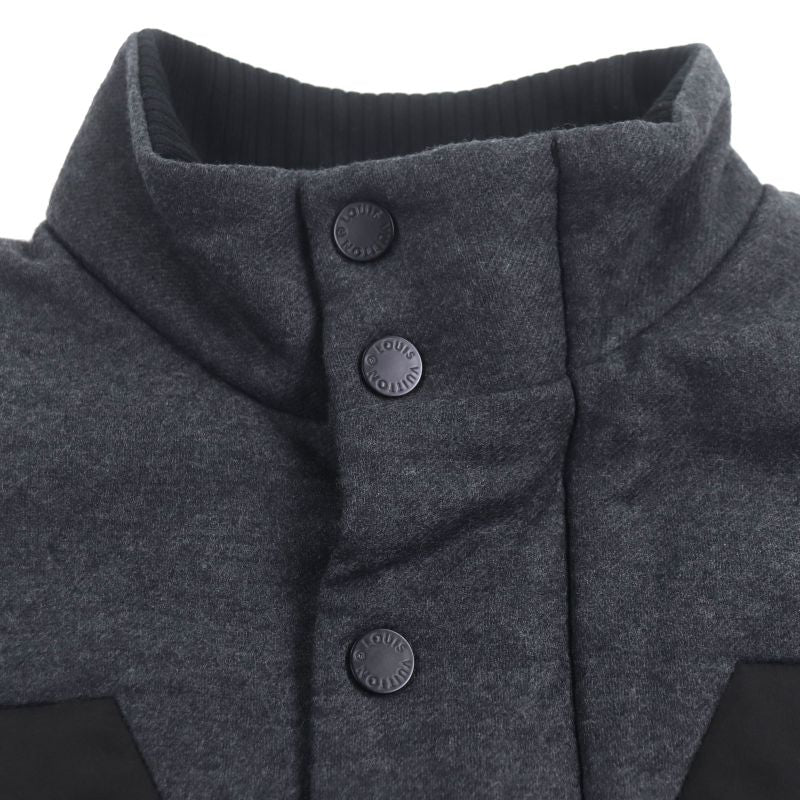 Louis Vuitton Hbg08w Covered Zip-up Gilet Vest Black With Logo Buttons In A