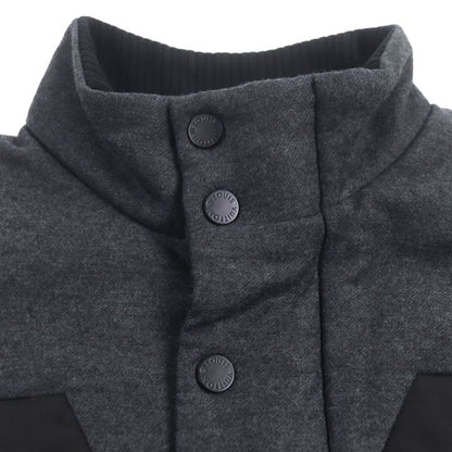 Louis Vuitton Hbg08w Covered Zip-up Gilet Vest Black With Logo Buttons In A