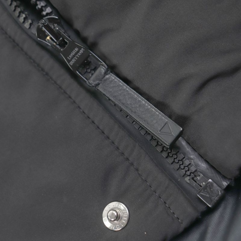 Louis Vuitton Hbg08w Covered Zip-up Gilet Vest Black With Logo Buttons In A