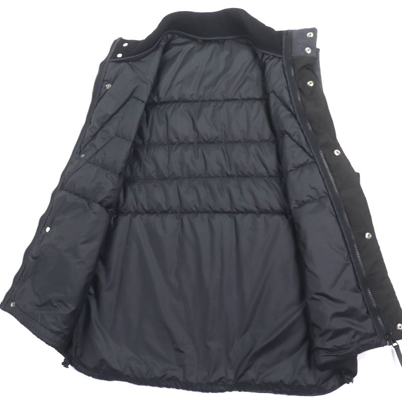 Louis Vuitton Hbg08w Covered Zip-up Gilet Vest Black With Logo Buttons In A