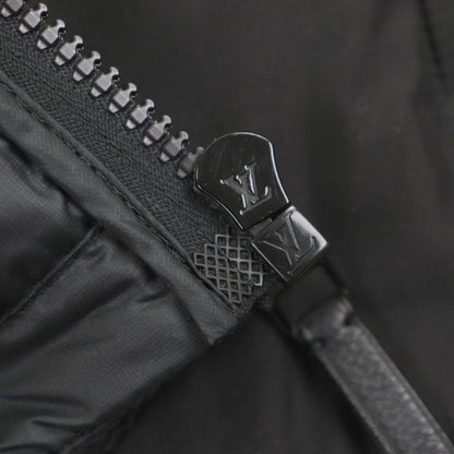 Louis Vuitton Hbg08w Covered Zip-up Gilet Vest Black With Logo Buttons In A