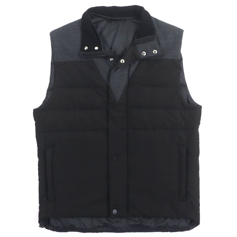 Louis Vuitton Hbg08w Covered Zip-up Gilet Vest Black With Logo Buttons In A