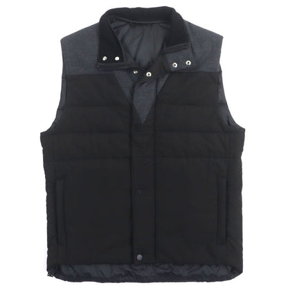 Louis Vuitton Hbg08w Covered Zip-up Gilet Vest Black With Logo Buttons In A