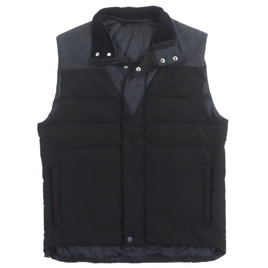 Louis Vuitton Hbg08w Covered Zip-up Gilet Vest Black With Logo Buttons In A