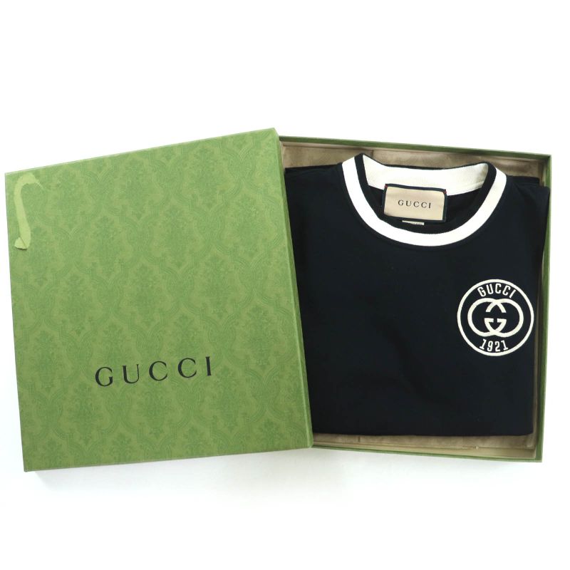 Gucci 756596 Embroidery Cotton Jersey T-shirt 100% Cotton Embroidered Logo