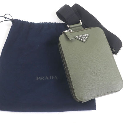 Prada 2vz106 Saffiano Leather Brick Triangle Logo One Shoulder Bag Body Bag