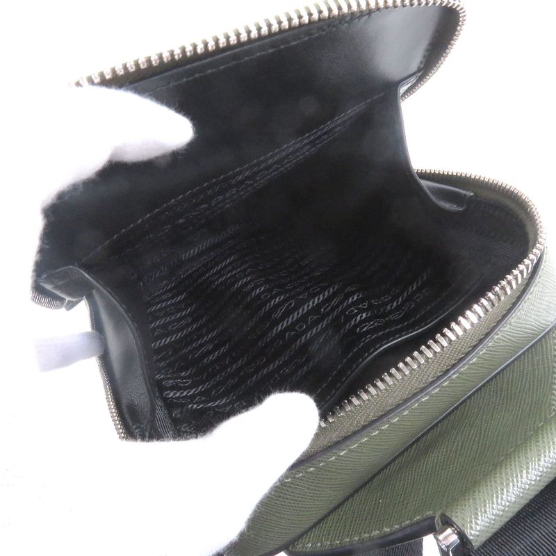 Prada 2vz106 Saffiano Leather Brick Triangle Logo One Shoulder Bag Body Bag