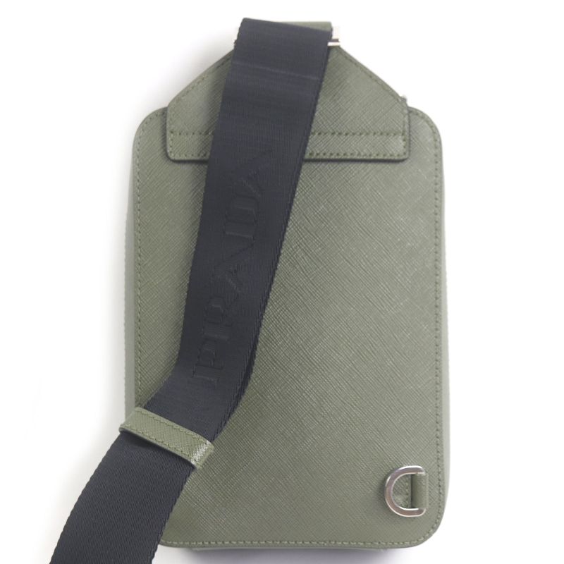 Prada 2vz106 Saffiano Leather Brick Triangle Logo One Shoulder Bag Body Bag