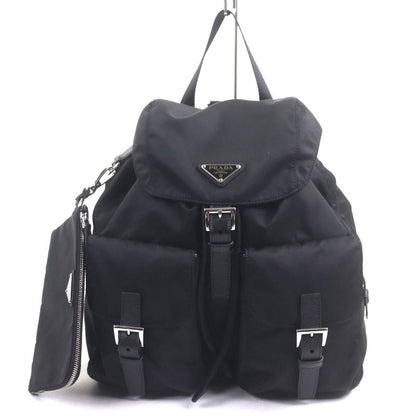 Prada 1bz811 Nylon Leather Re-nylon Triangle Logo Triangle Plate Backpack