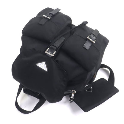 Prada 1bz811 Nylon Leather Re-nylon Triangle Logo Triangle Plate Backpack