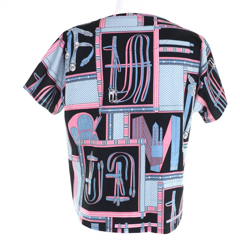 Hermes 4h4634ds 24AW Lettres Equestres 100% Cotton Cropped Short Sleeve T-shirt