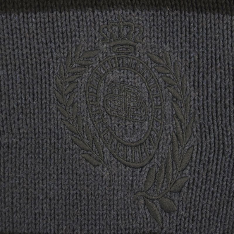 Balenciaga 657397 Asymmetrical Polo Stripe Knitted Sweater Navy Black XS Made