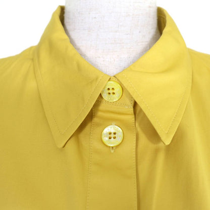 Hermes 4e0546dv 100% Cotton Long Length Shirt Dress Yellow 40 With Hanger Made