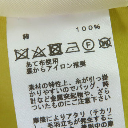 Hermes 4e0546dv 100% Cotton Long Length Shirt Dress Yellow 40 With Hanger Made