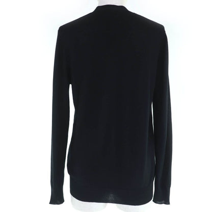 Prada Dna525 100% Virgin Wool V-neck Long Sleeve Knit Cardigan Top Black 38