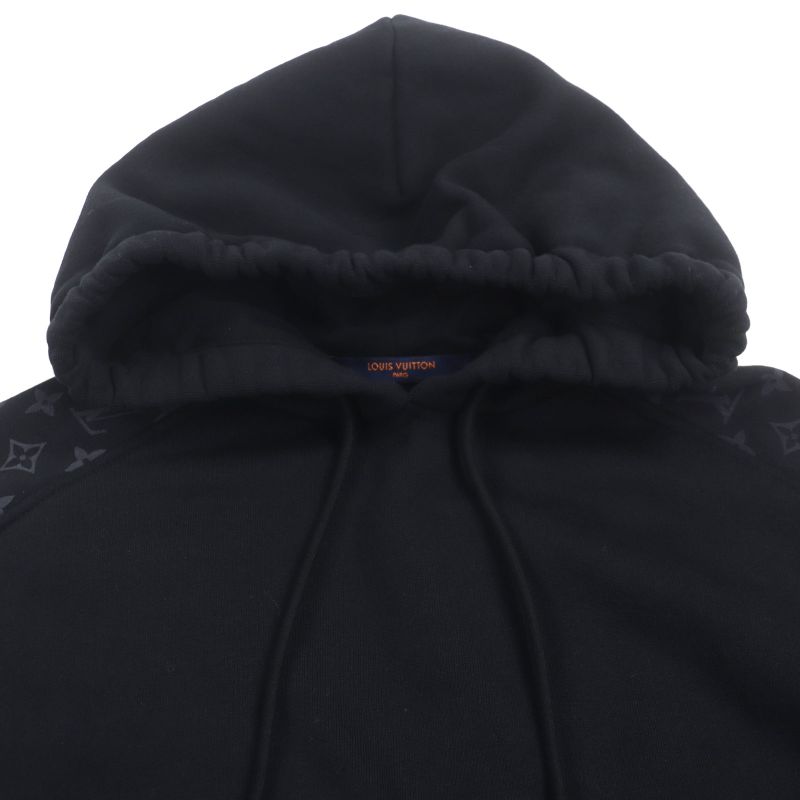 Louis Vuitton 21SS Monogram Circle Cut Lined Hooded Pullover Hoodie Black S
