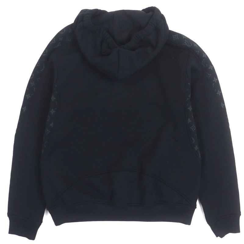 Louis Vuitton 21SS Monogram Circle Cut Lined Hooded Pullover Hoodie Black S