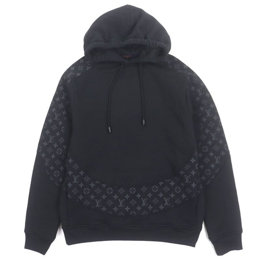Louis Vuitton 21SS Monogram Circle Cut Lined Hooded Pullover Hoodie Black S