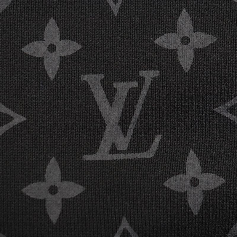 Louis Vuitton 21SS Monogram Circle Cut Lined Hooded Pullover Hoodie Black S