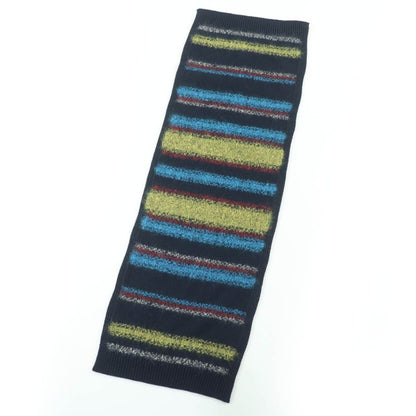 Hermes Wool Cashmere Mohair Blend Faded Stripe Knit Shawl Scarf Multicolor Made