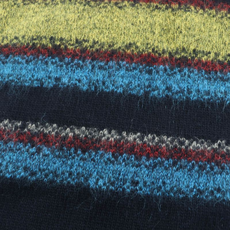 Hermes Wool Cashmere Mohair Blend Faded Stripe Knit Shawl Scarf Multicolor Made