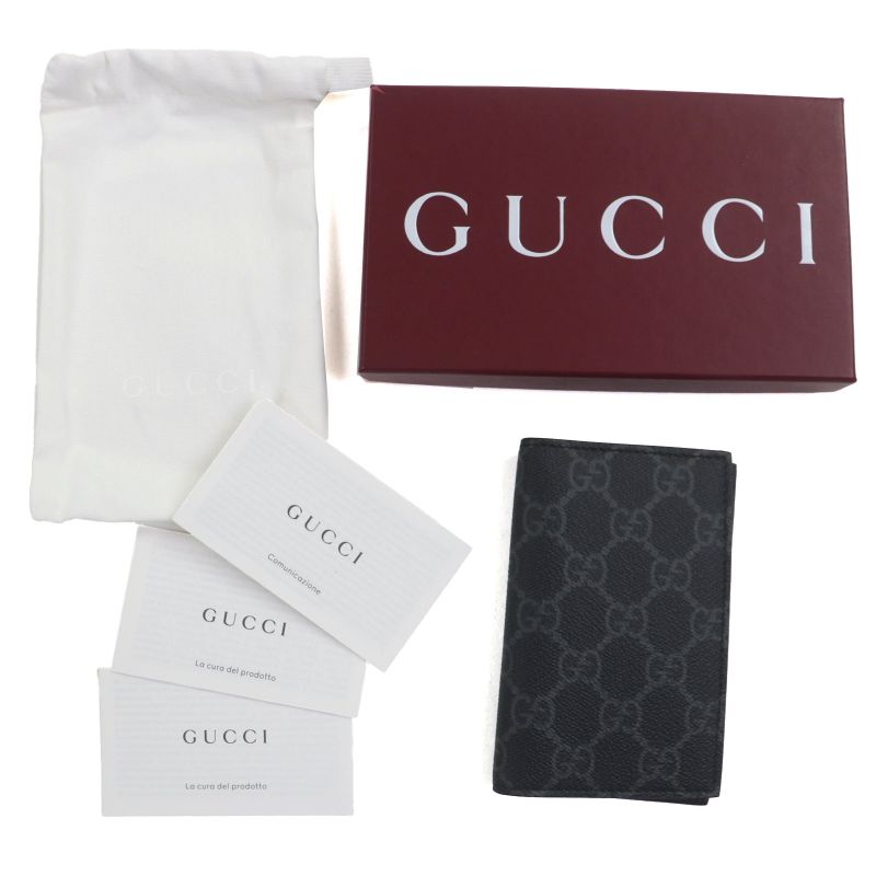 Gucci 821209 Coated Fabric GG Emblem Pass Case Business Card Holder Card Case
