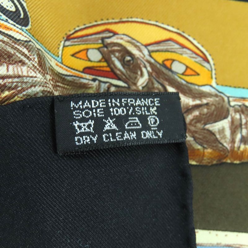 Hermes Carré 90 Tsitsika 100% Silk Rare Kermit Oliver Scarf Multi With Box Made