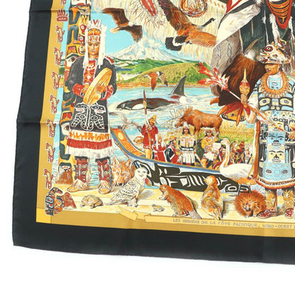 Hermes Carré 90 Tsitsika 100% Silk Rare Kermit Oliver Scarf Multi With Box Made