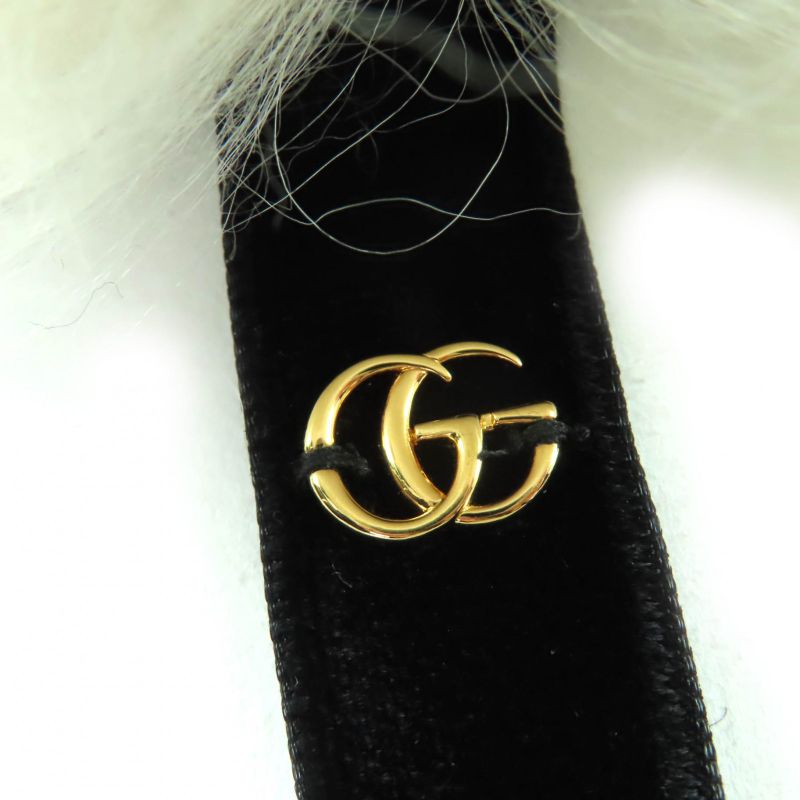 Gucci 763498 Sheepskin Gghardware Lamb Fur Hat Ivory M Storage With Bag Made In