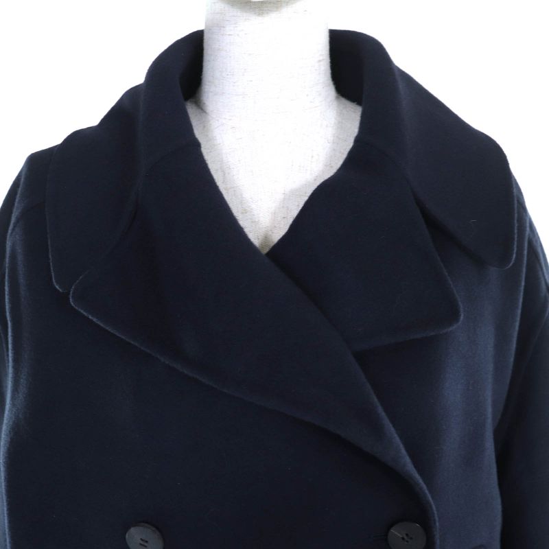 Christian DIOR 940c02a0005 100% Cashmere Double Breasted Coat Navy 44 Made In