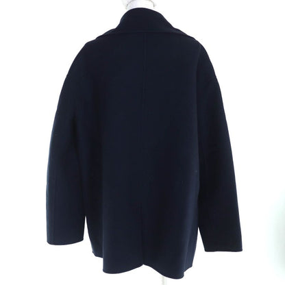 Christian DIOR 940c02a0005 100% Cashmere Double Breasted Coat Navy 44 Made In