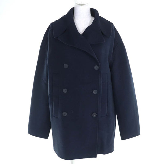 Christian DIOR 940c02a0005 100% Cashmere Double Breasted Coat Navy 44 Made In