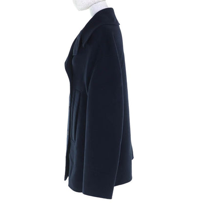 Christian DIOR 940c02a0005 100% Cashmere Double Breasted Coat Navy 44 Made In