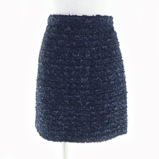 CHANEL P60275 Lined With 100% Silk Lapausa Trapezoidal Tweed Skirt With Coco