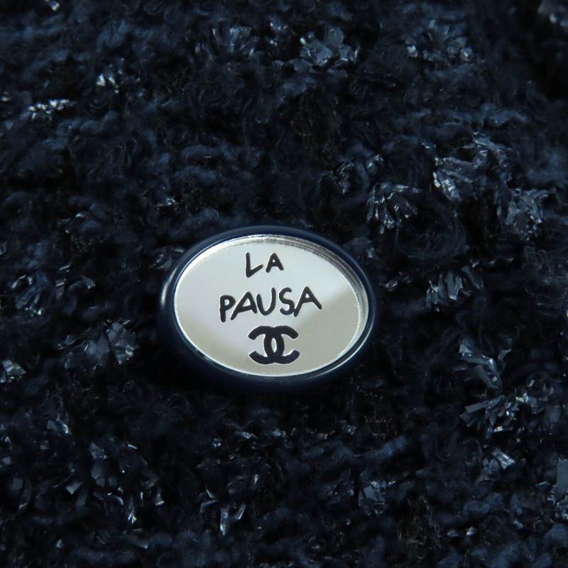 CHANEL P60275 Lined With 100% Silk Lapausa Trapezoidal Tweed Skirt With Coco