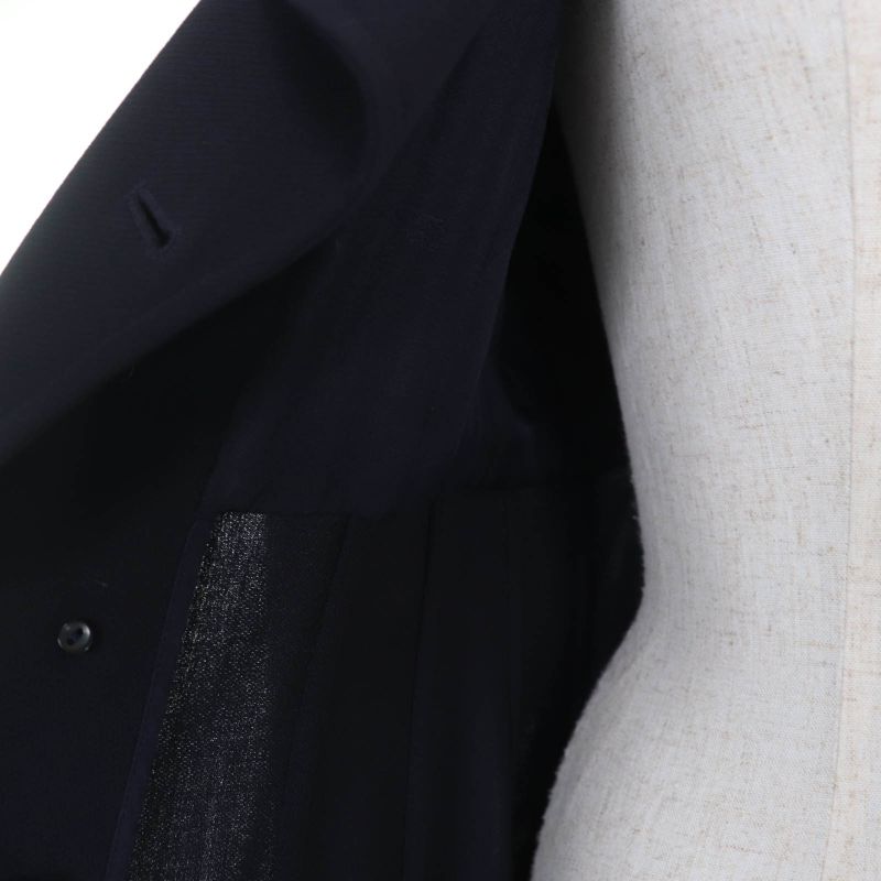 CHANEL Vintage 96P P06434v02954 100% Wool Coco Mark Button Jacket Dark Navy 38