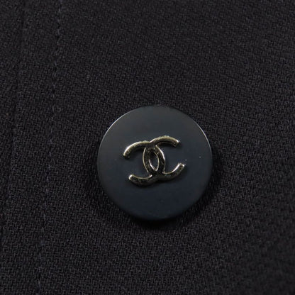 CHANEL Vintage 96P P06434v02954 100% Wool Coco Mark Button Jacket Dark Navy 38