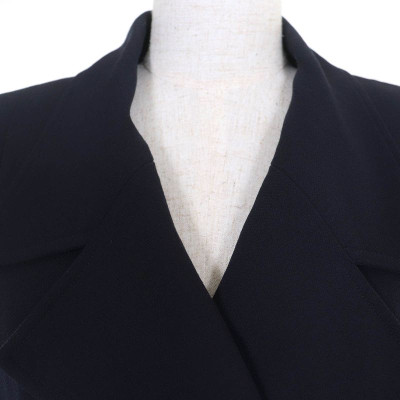 CHANEL Vintage 96P P06434v02954 100% Wool Coco Mark Button Jacket Dark Navy 38