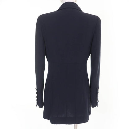 CHANEL Vintage 96P P06434v02954 100% Wool Coco Mark Button Jacket Dark Navy 38