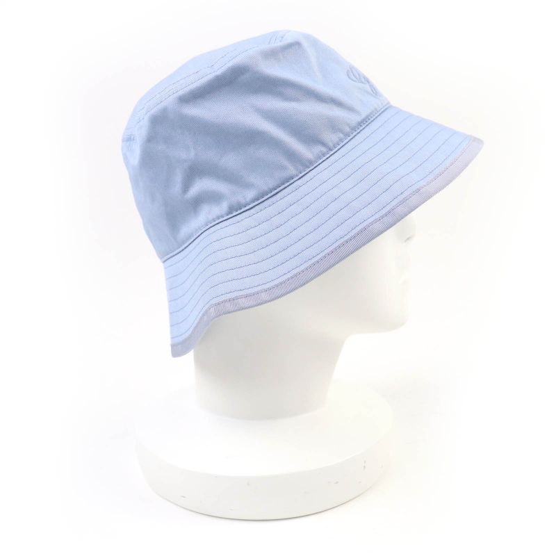Gucci 24SS 782733 Logo Embroidered Bucket Hat Light Blue S Storage With Bag