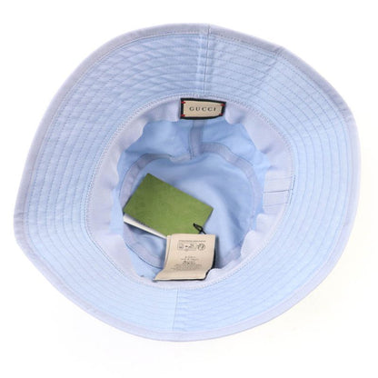 Gucci 24SS 782733 Logo Embroidered Bucket Hat Light Blue S Storage With Bag
