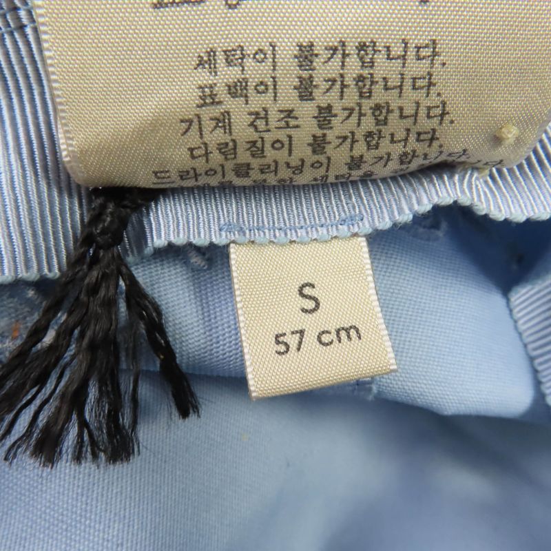 Gucci 24SS 782733 Logo Embroidered Bucket Hat Light Blue S Storage With Bag